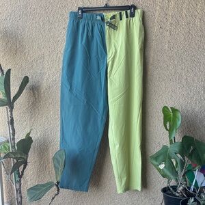 Two-Tone Blue and Green Pants